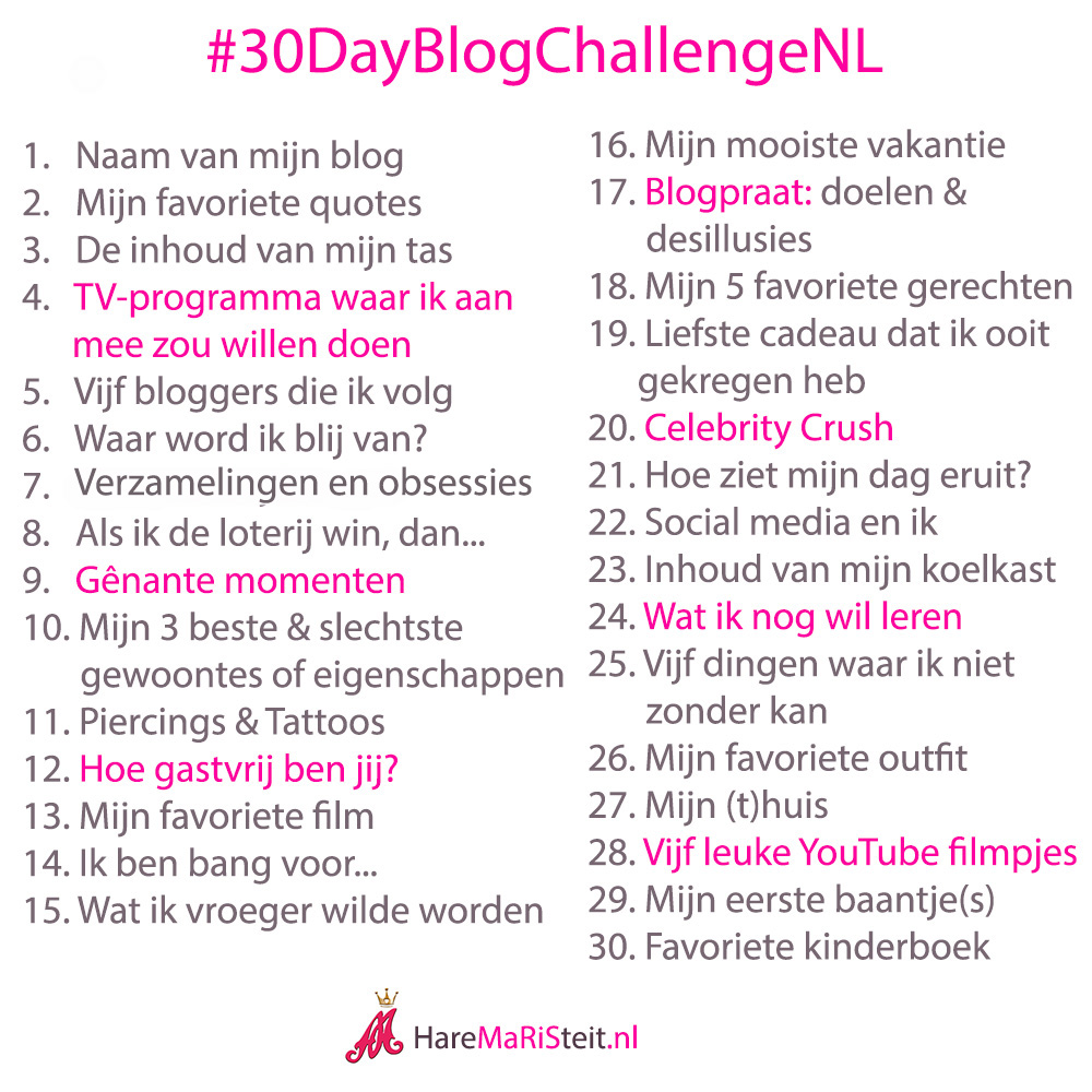 ontsnappen lekken Vooravond 30 Day Blog Challenge NL
